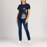 T-SHIRT DA DONNA IN COTONE A MANICHE CORTE CON FANTASIA - TEEZY