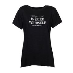 T-SHIRT DA DONNA IN COTONE A MANICHE CORTE CON STAMPA - INSPIRA