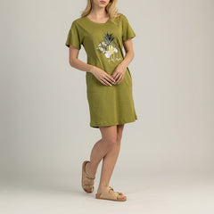 ABITO DONNA CON MANICHE CORTE, 100% COTONE - TROPICA