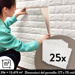 BRICKWALL® – 3D CARTA DA PARETI AUTOADESIVA (77 cm x 70 cm)