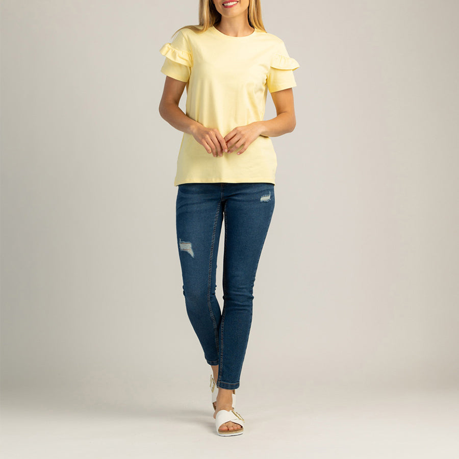 T-SHIRT DA DONNA IN COTONE A MANICHE CORTE - LUNESSA
