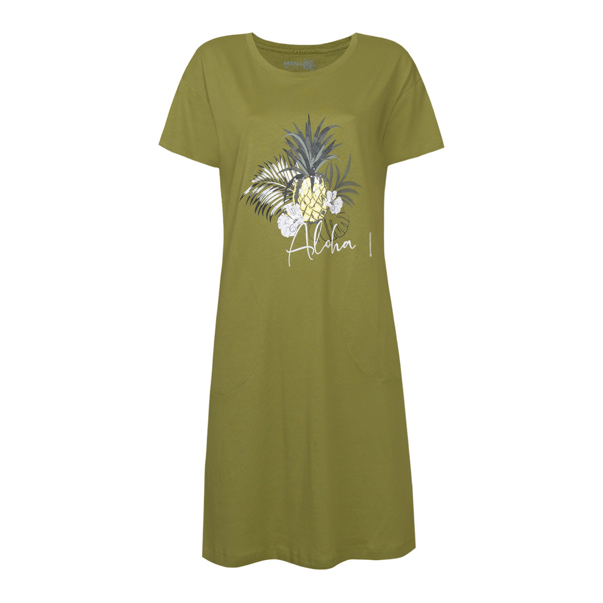 ABITO DONNA CON MANICHE CORTE, 100% COTONE - TROPICA