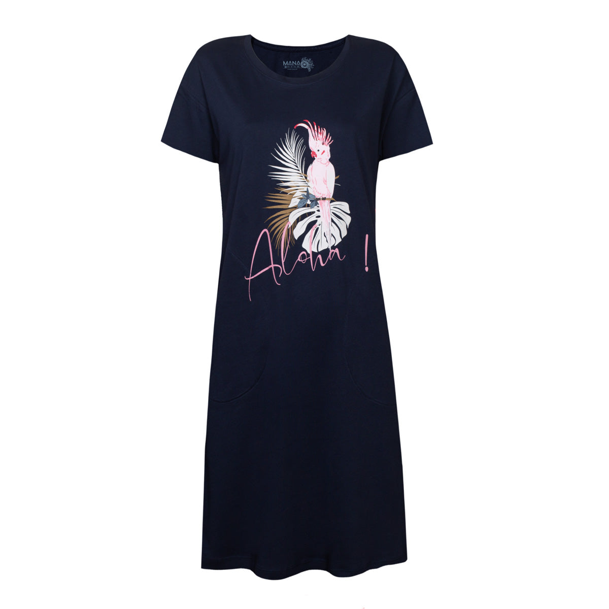 ABITO DONNA CON MANICHE CORTE, 100% COTONE - TROPICA