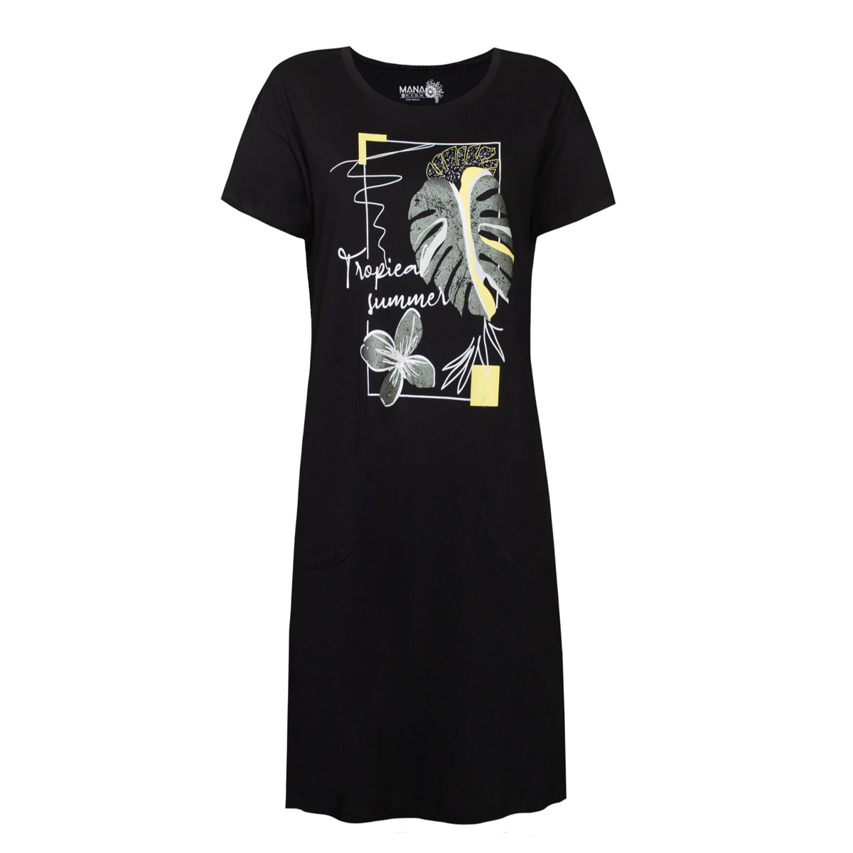 ABITO DONNA CON MANICHE CORTE, 100% COTONE - TROPICA