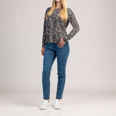 VIVA  - MAGLIETTA DA DONNA IN 100% COTONE A MANICHE LUNGHE